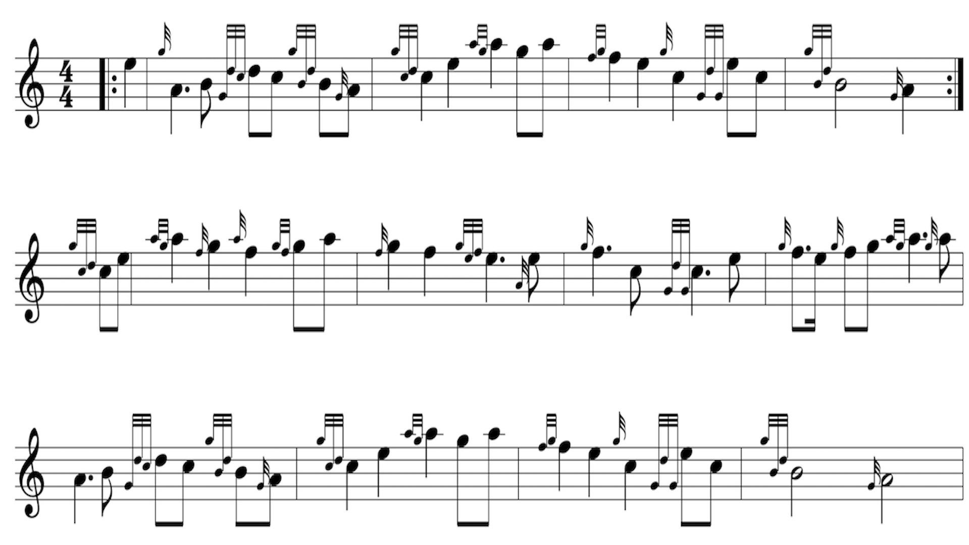 Bagpipe Music Notation Example