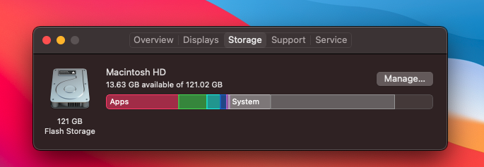 Mac Storage Window