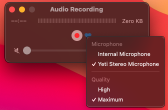 Selecting an External Microphone in QuickTime
