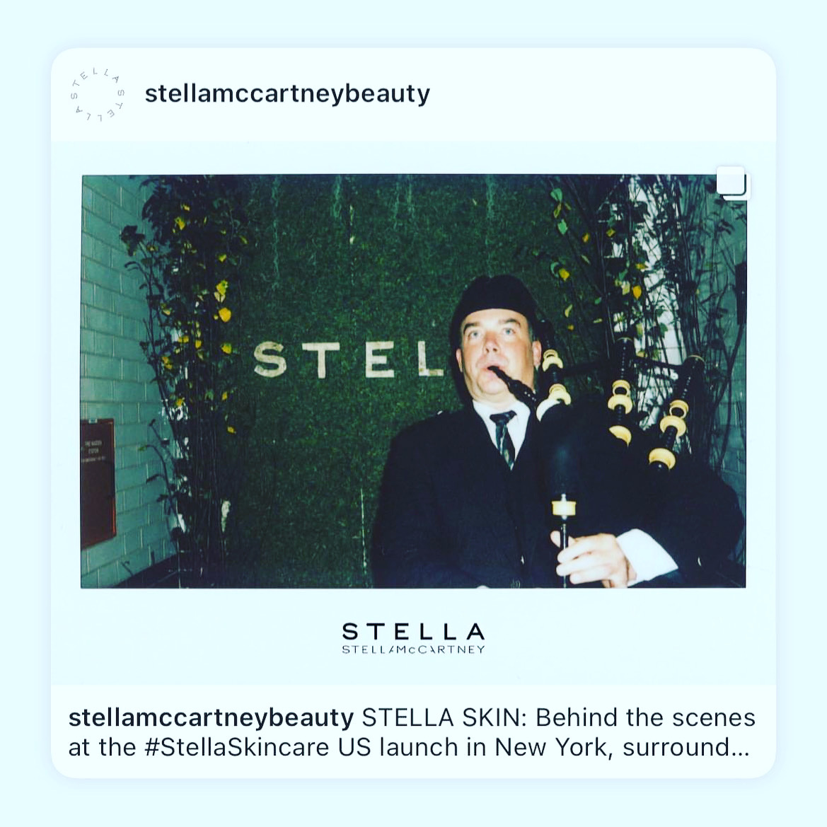 Cristopher Rodriguez / NYC Bagpipes At Stella McCartney Product Launch